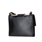 フェンディ フラット バゲット ミディアム ショルダーバッグ 7VA524 ブラック ベージュ レザー キャンバス レディース FENDI 【中古】